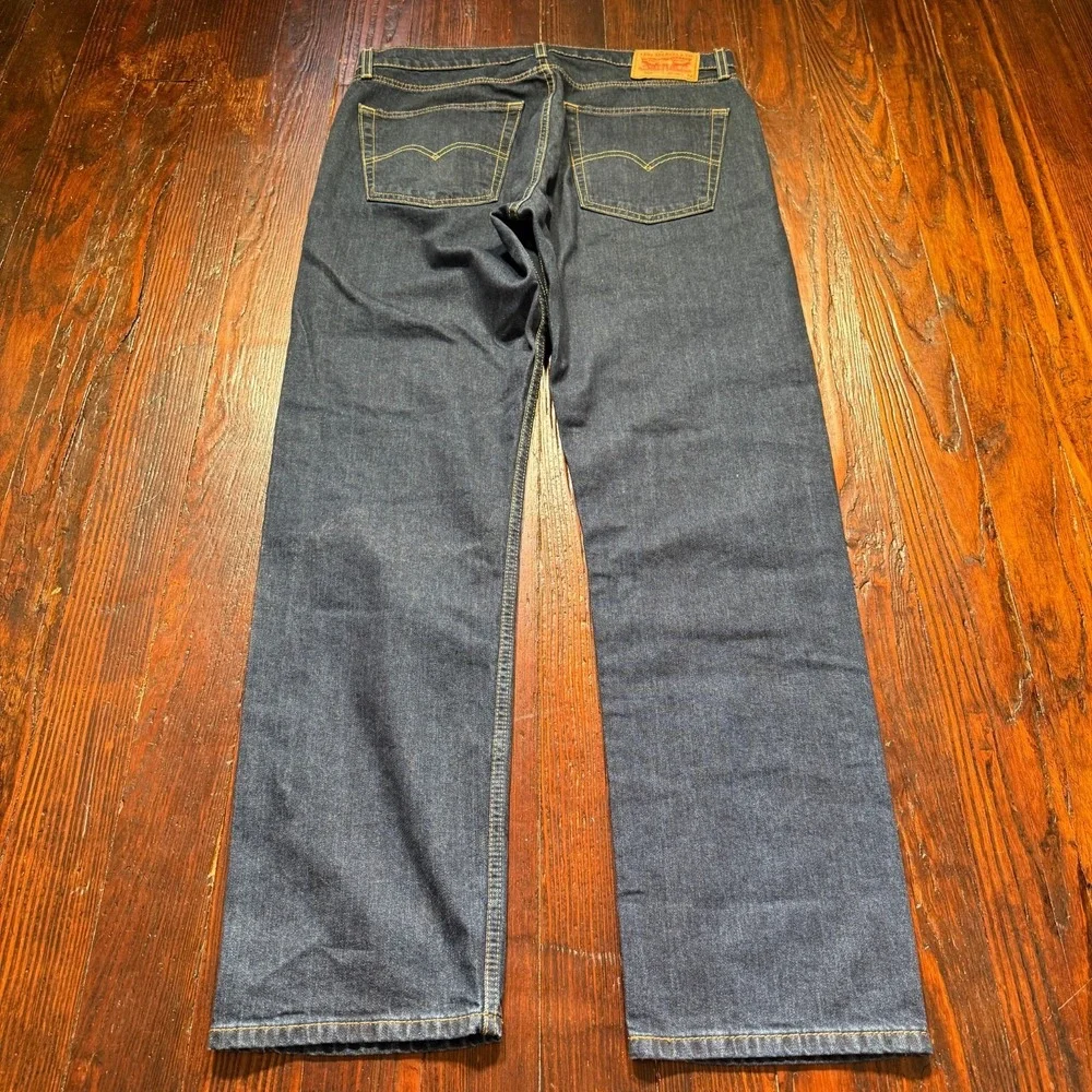 Levis 505 Jeans Mens 36x32 Blue Straight Leg Stretch Cowboy Biker -‎ EUC